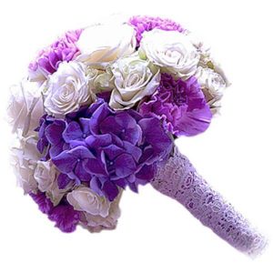 brudbukett i lila toner