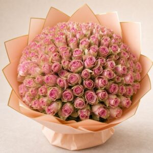 Stor rosa rosbukett