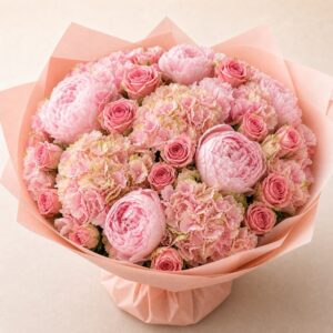Rosa hortensia och pioner